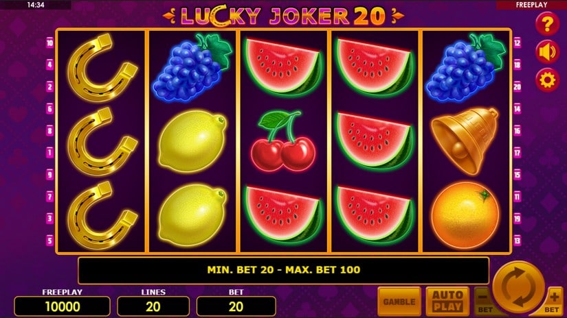 Lucky Joker 20 slot screen 1