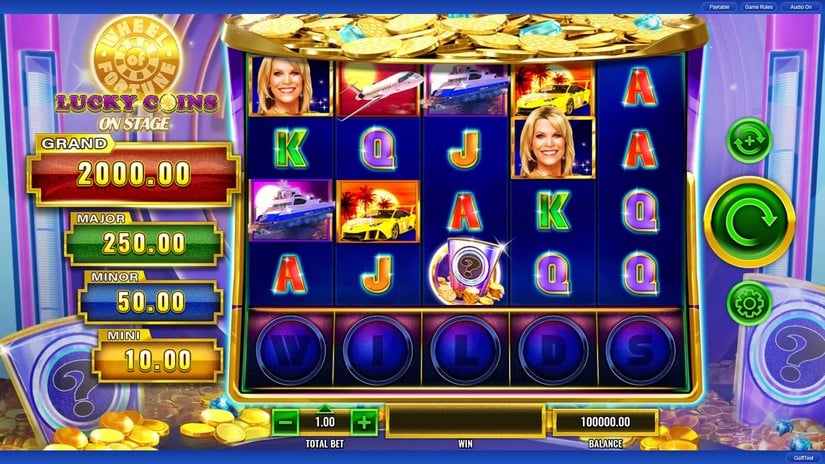 Wheel of Fortune Lucky Coins on Stage slot screen 1