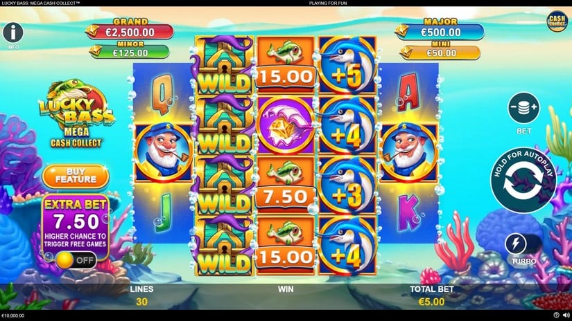 Lucky Bass: Mega Cash Collect slot screen 1