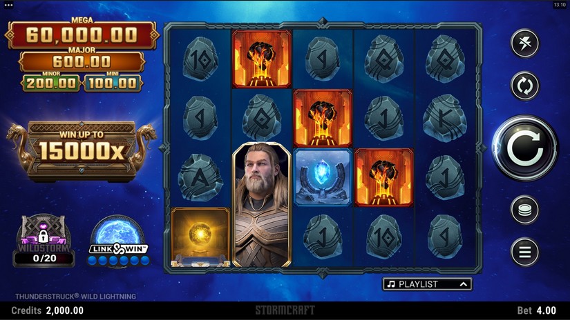 Thunderstruck Wild Lightning slot screen 1