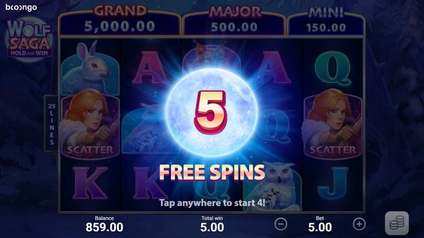 Wolf Saga slot screen 3