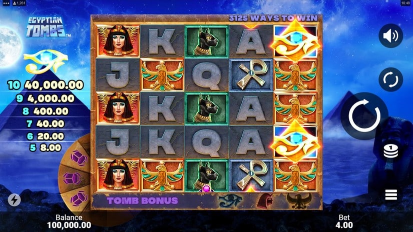 Egyptian Tombs slot screen 1