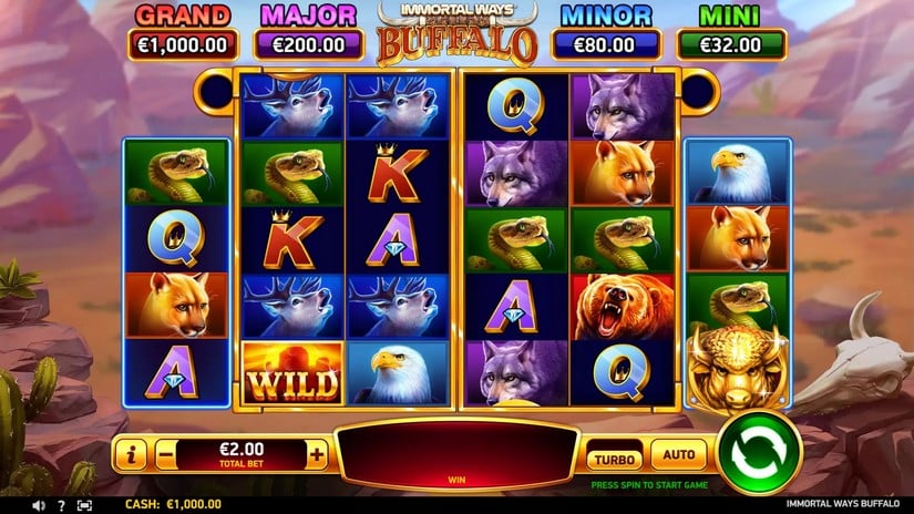 Immortal Ways Buffalo slot screen 1