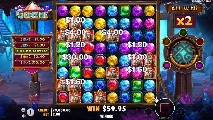 Gemine slot screen 5