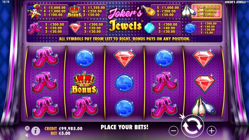 Joker’s Jewels slot screen 1