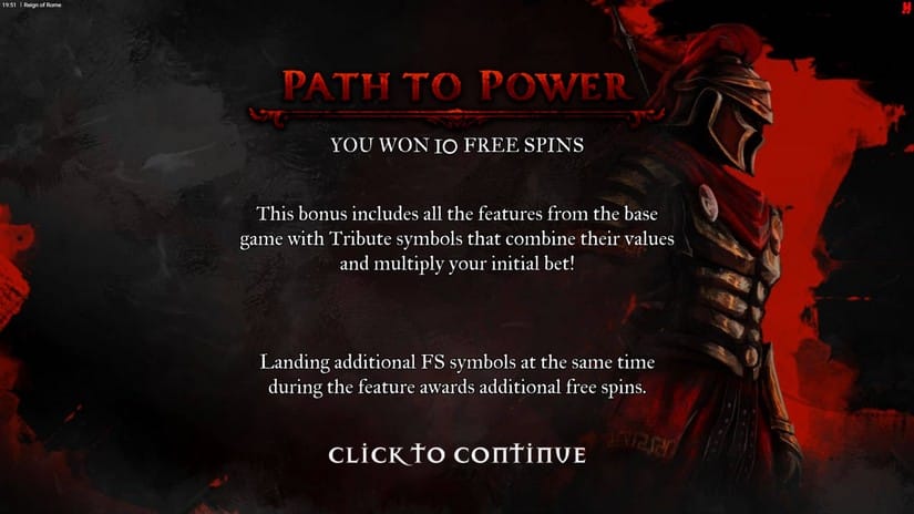 Reign of Rome slot screen 3