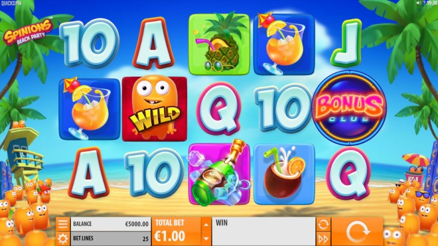 Spinions Beach Party slot screen 1