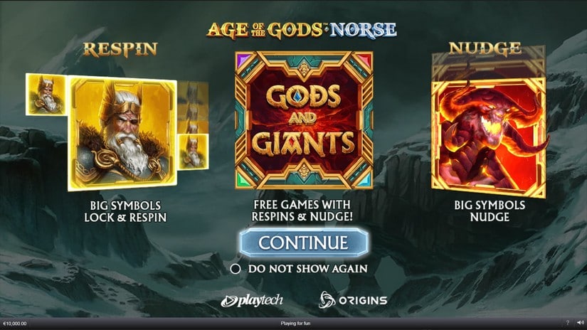 Age of the Gods Norse Gods and Giants slot screen 1