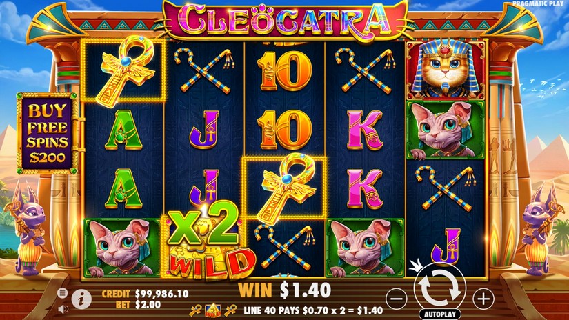 Cleocatra slot screen 2