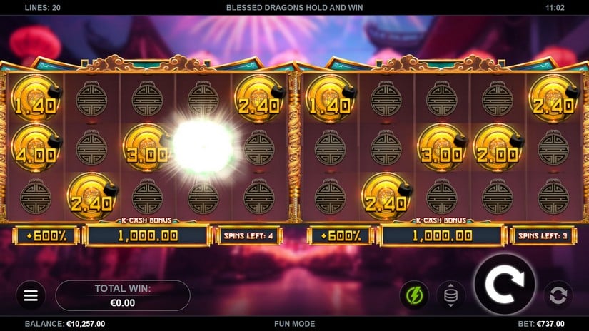 Blessed Dragons Hold and Win slot screen 3