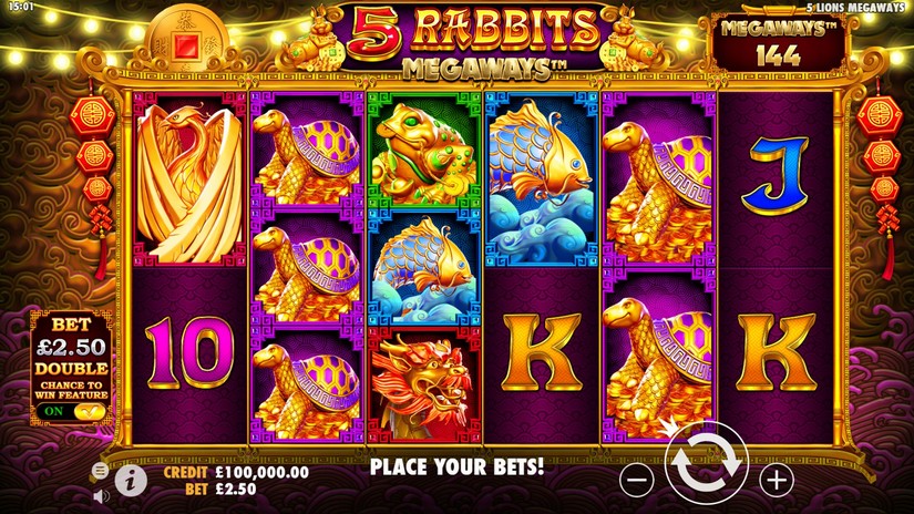 5 Rabbits Megaways slot screen 1