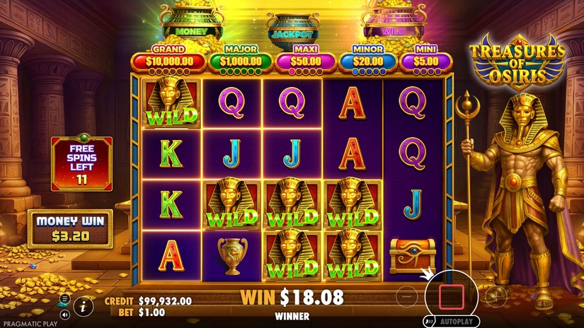 Treasures of Osiris slot screen 6