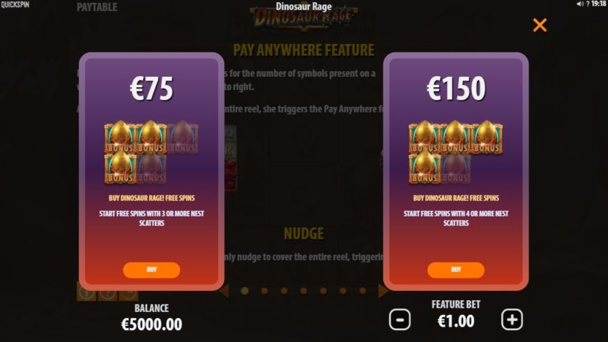 Dinosaur Rage slot screen 3