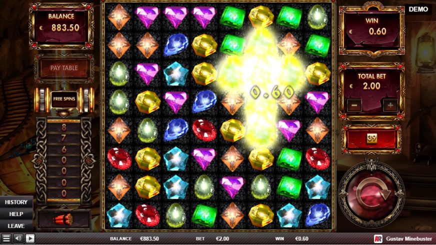 Gustav Minebuster slot screen 2