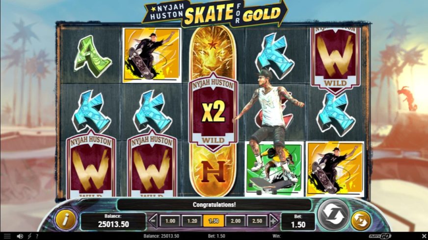 Nyjah Huston – Skate for Gold slot screen 3