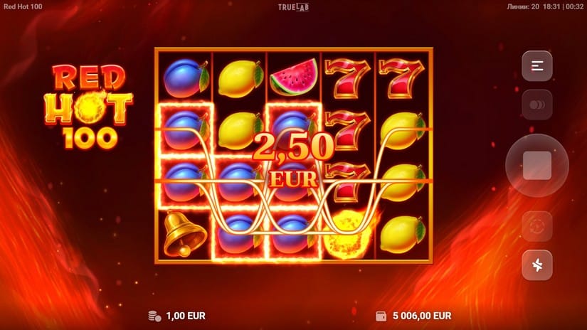 Red Hot 100 slot screen 3