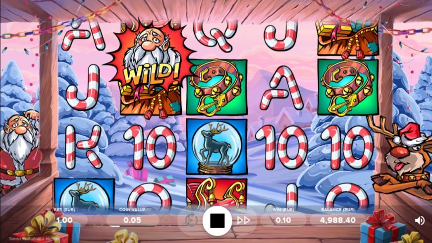 Santa vs Rudolf slot screen 2