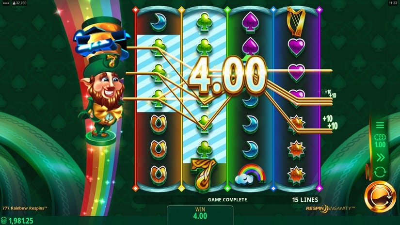 777 Rainbow Respins slot screen 5