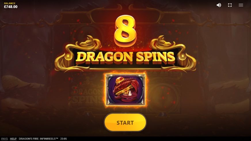 Dragon’s Fire: Infinireels slot screen 3