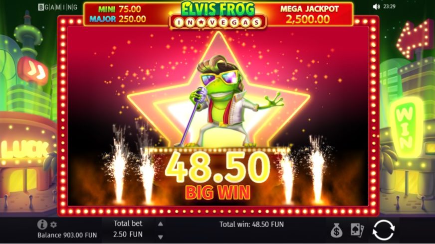 Elvis Frog in Vegas slot screen 5