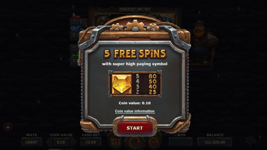 Dwarf Mine slot screen 6
