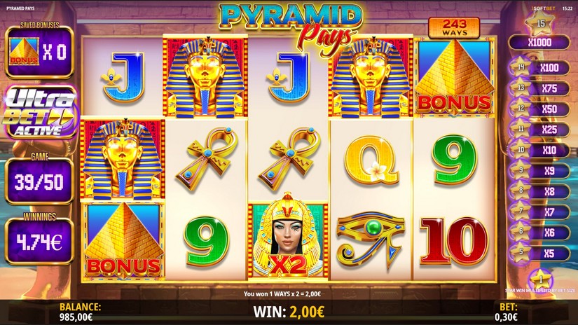 Pyramid Pays slot screen 3