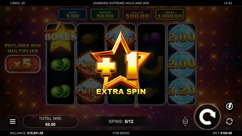 Diamond Supreme Hold and Win slot screen 5