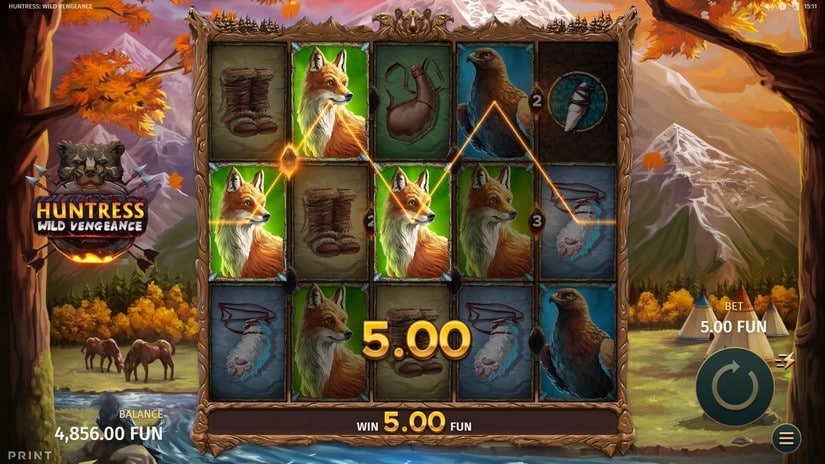 Huntress Wild Vengeance slot screen 2