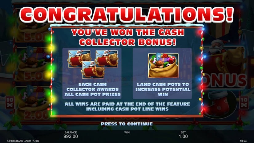 Christmas Cash Pots slot screen 3