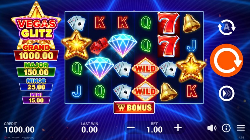 Vegas Glitz slot screen 1
