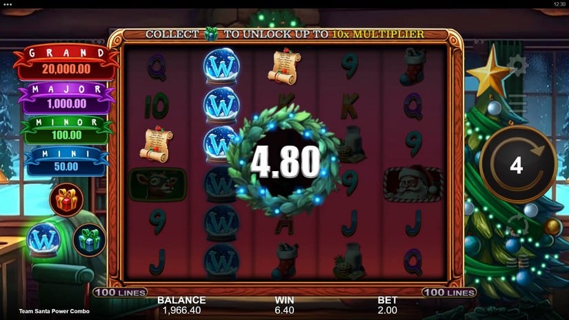 Team Santa Power Combo slot screen 4