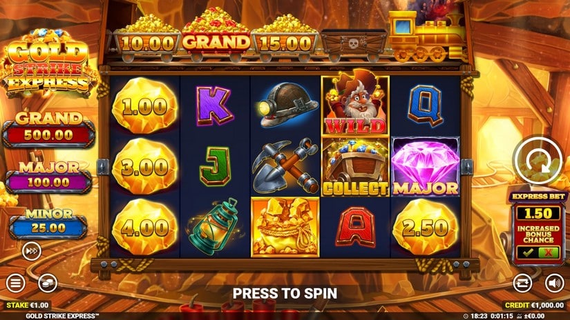 Gold Strike Express slot screen 1