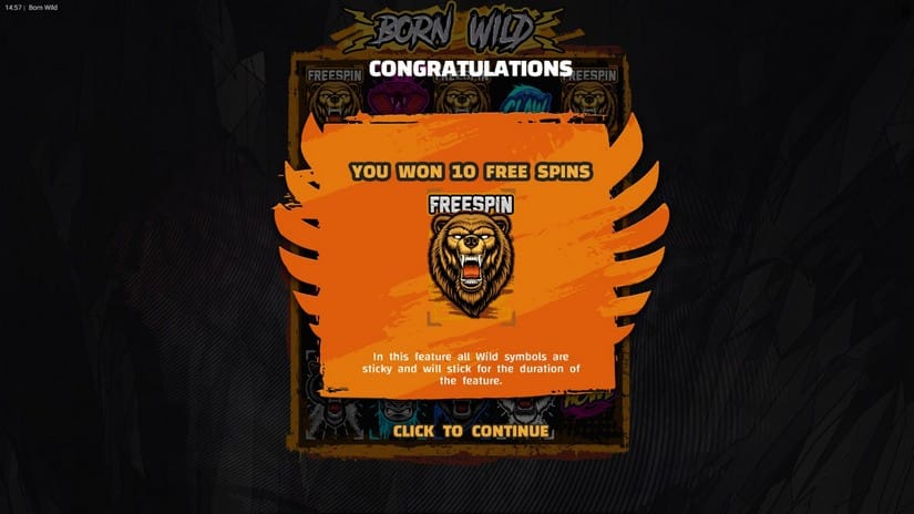 Born Wild slot screen 4