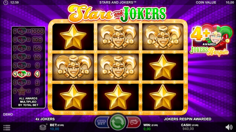 Stars and Jokers slot screen 2