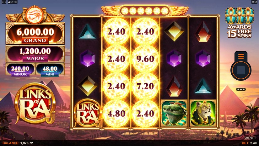 Links of Ra slot screen 2