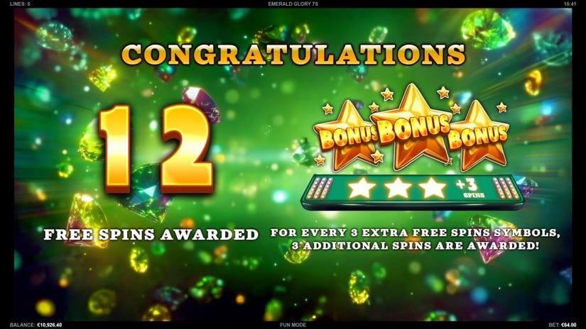 Emerald Glory 7s slot screen 3