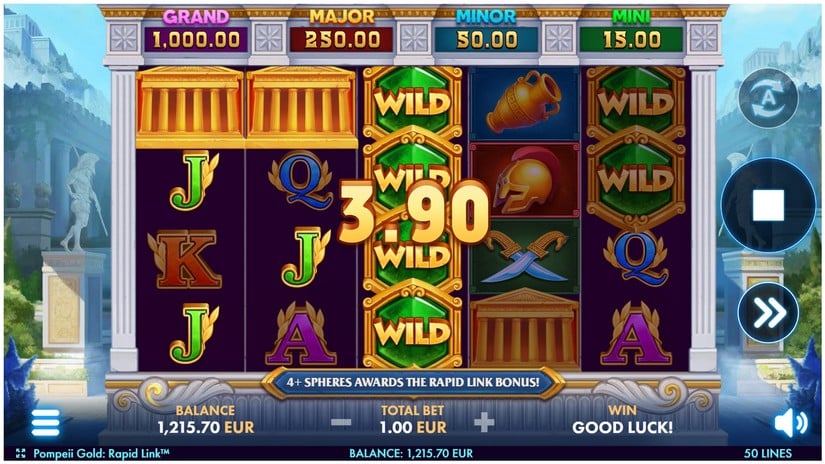 Pompeii Gold: Rapid Link slot screen 3
