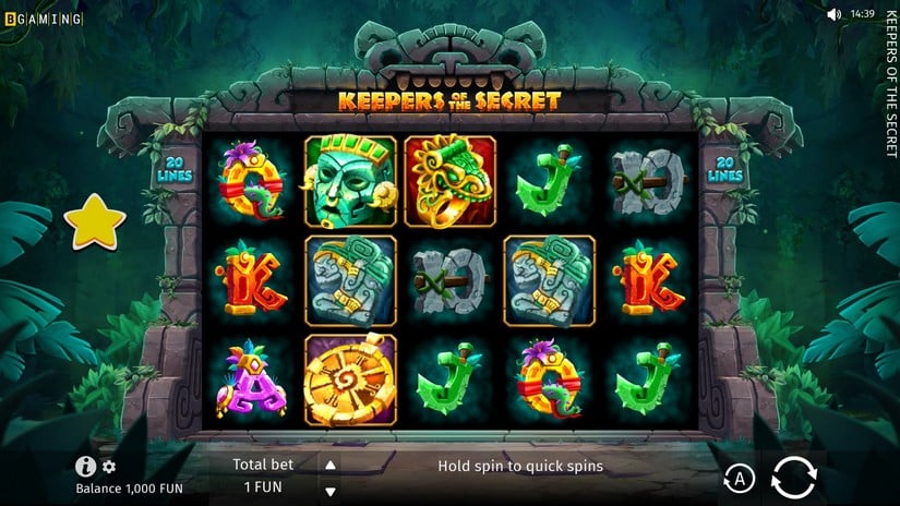 Keepers of the Secret slot screen 1