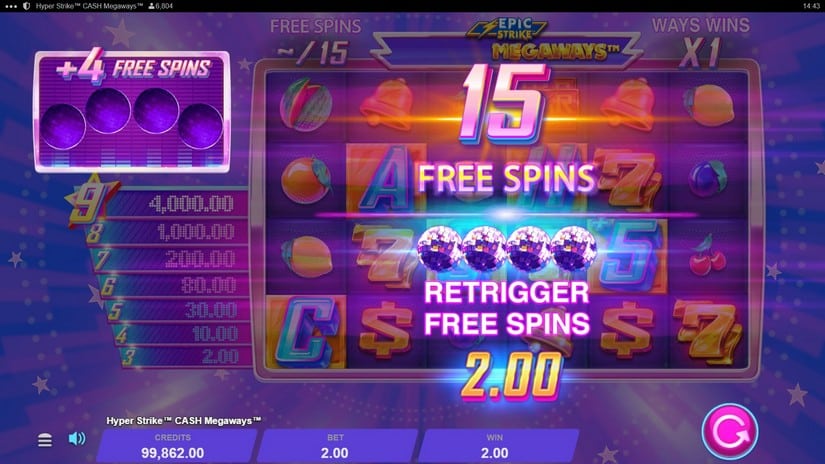 Hyper Strike Cash Megaways slot screen 4