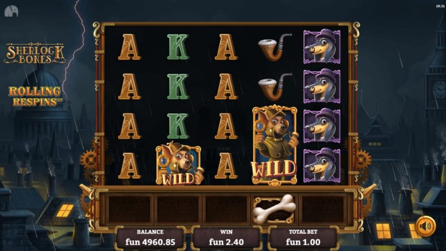 Sherlock Bones slot screen 2
