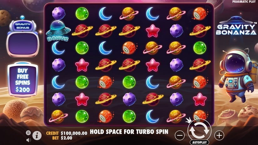 Gravity Bonanza slot screen 1