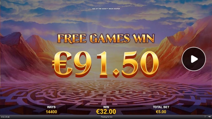 Age Of The Gods Maze Keeper slot screen 9