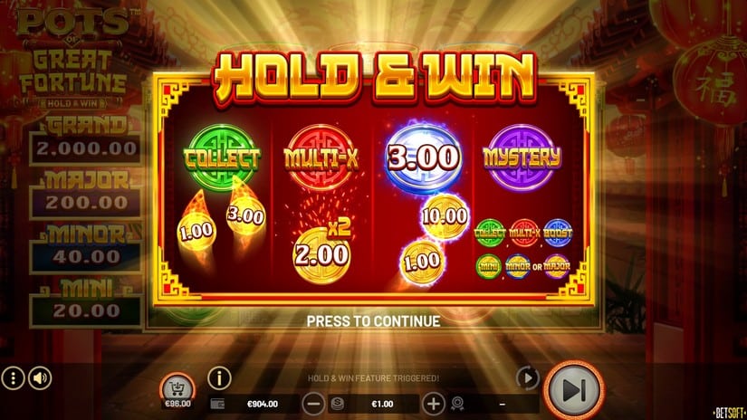 Pots of Great Fortune – Hold & Win slot screen 3