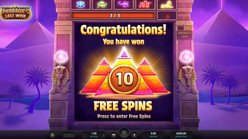 Pharaoh’s Last Wish slot screen 3