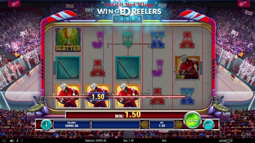 Detroit Red Wings Winged Reelers slot screen 2