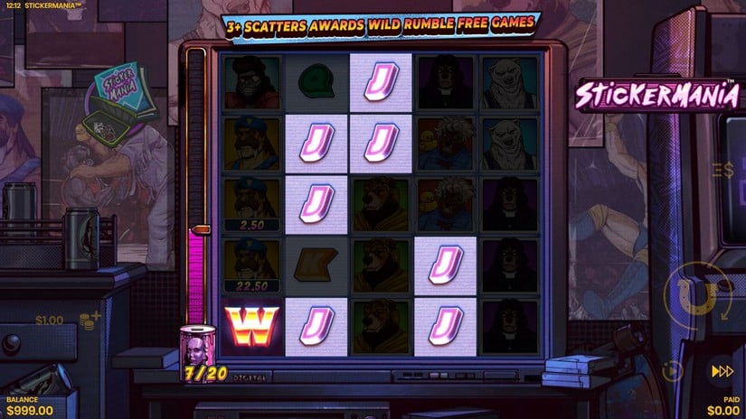 Stickermania slot screen 2