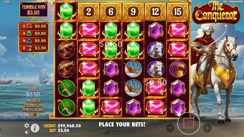 The Conqueror slot screen 4