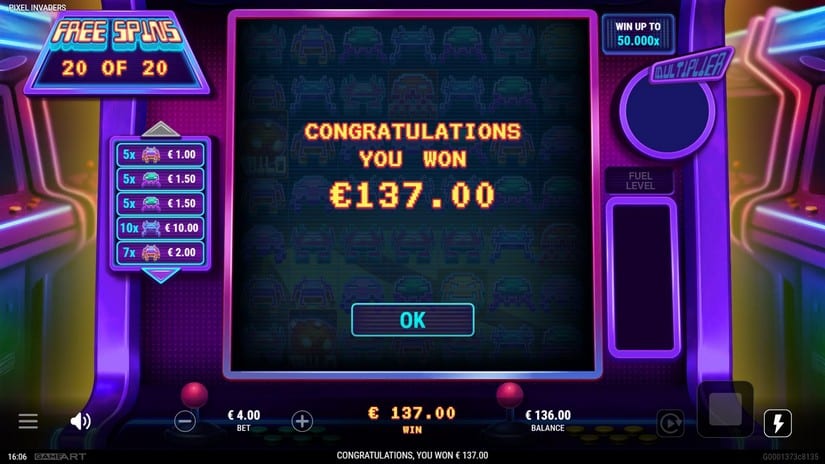 Pixel Invaders slot screen 6