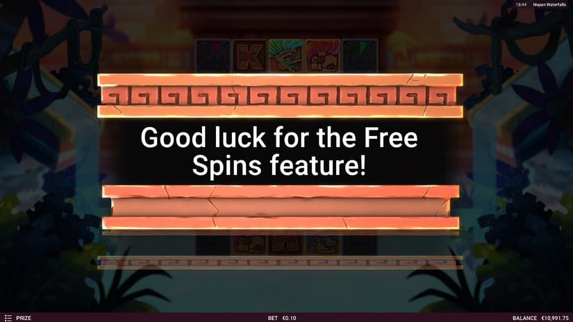 Mayan Waterfalls slot screen 2