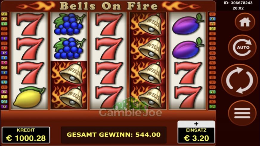 Bells on Fire slot screen 2